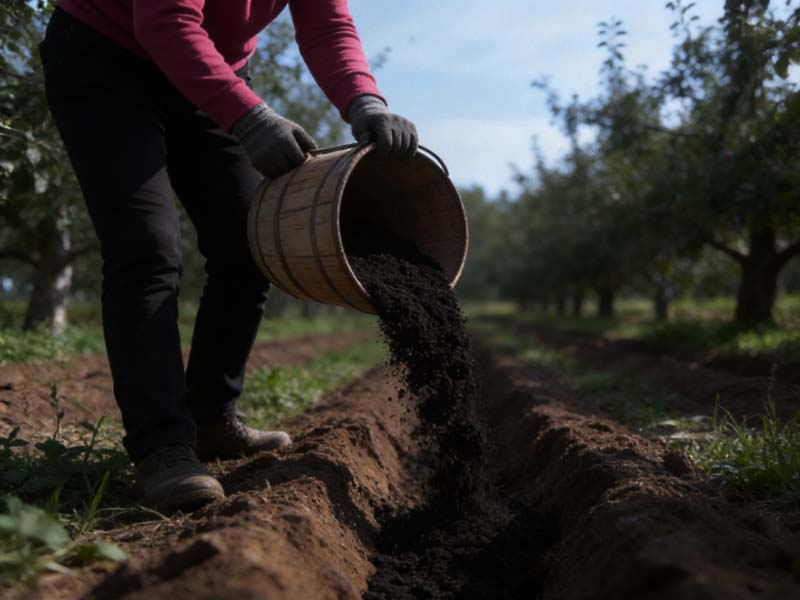 苹果树鸡粪肥
